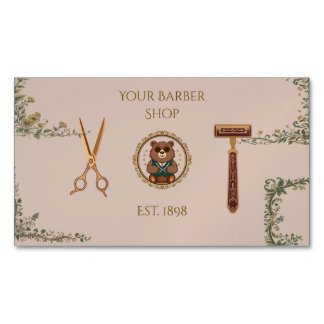 Vintage Affärskort för Barberare Magnetiska Visitkort