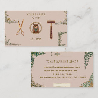Vintage Affärskort för Barberare Visitkort