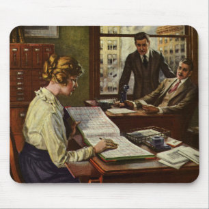 Vintage affärsmöte, kontor med chefer musmatta
