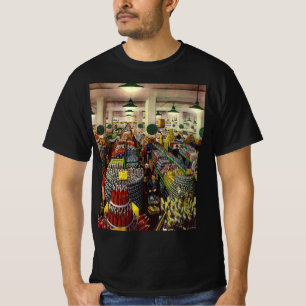 Vintage affärsupermarket, mat och dryck t shirt