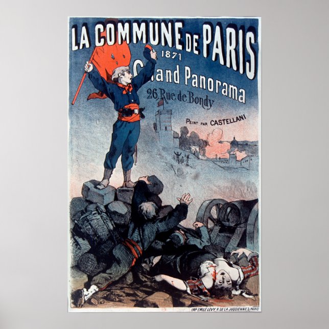 Vintage Affiche La Commune de Paris 1871 Poster (Framsidan)