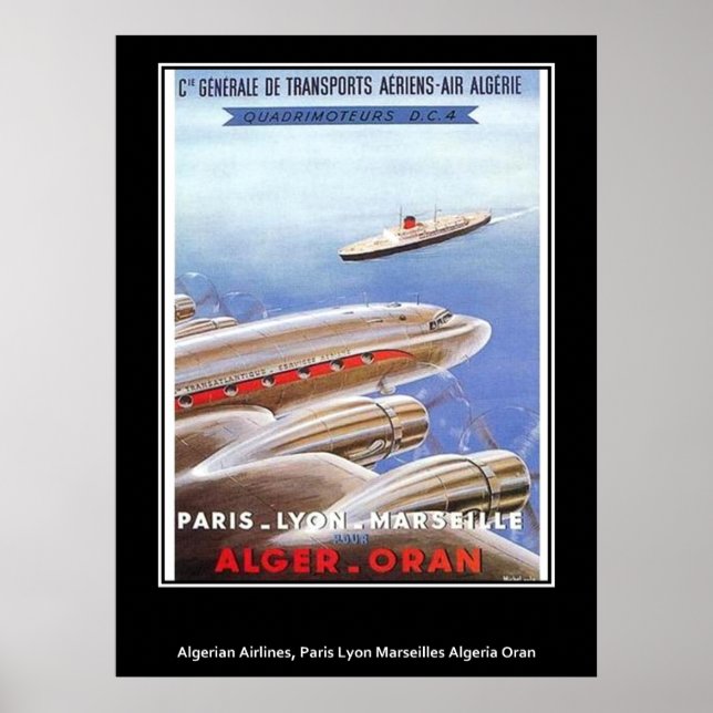 Vintage affisch Algeria Airlines (Framsidan)