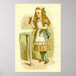 VINTAGE AFFISCH - ALICE IN WONDERLAND DRINK ME ART