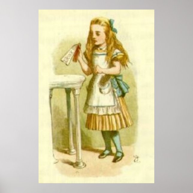 VINTAGE AFFISCH - ALICE IN WONDERLAND DRINK ME ART (Framsidan)