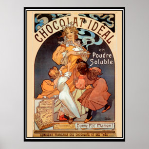 Vintage affisch Alphonse Mucha Chokladannons