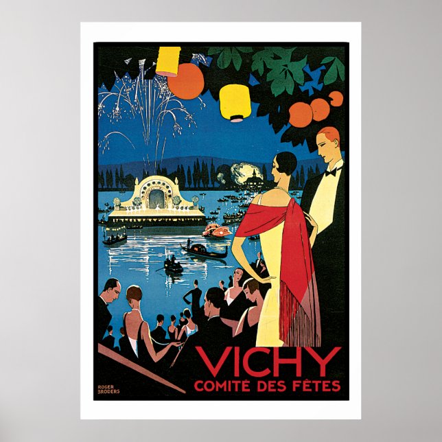 Vintage affisch Art Vichy Frankrike (Framsidan)