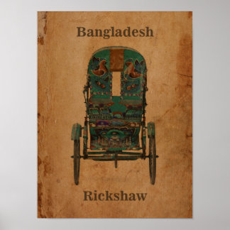 Vintage affisch Bangladesh Rickshaw