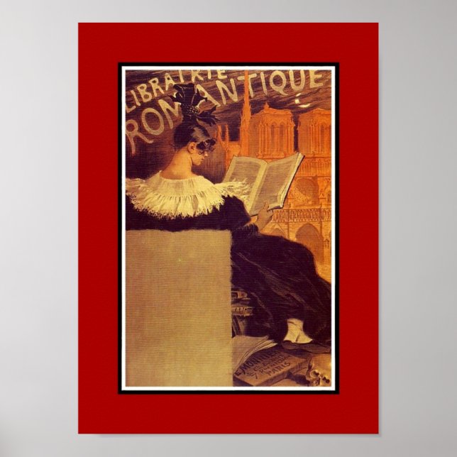 Vintage affisch berömda konstnärer Librairie Roman (Framsidan)