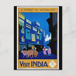 Vintage affisch, besök Indien, Vykort