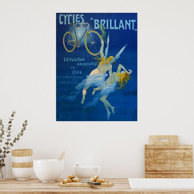 Vintage Affisch Cyklar Brillant Henry Gray C 1900 (Kök)