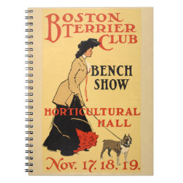 Vintage affisch Design - Boston Terrier Bench Klub Anteckningsbok