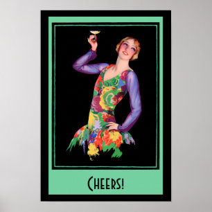 Vintage affisch - Flapper Girl 1920