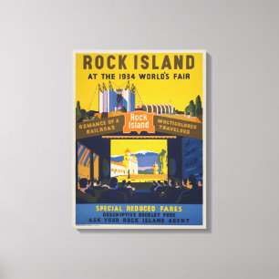 Vintage affisch for 1933-34 Chicago World's Fair Canvastryck