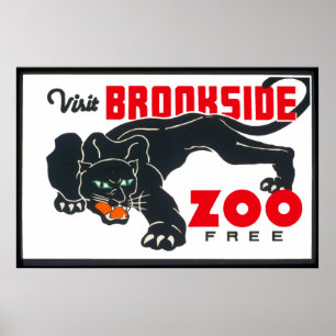 Vintage affisch för besökBrookfield Zoo