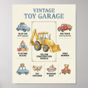 Vintage affisch för transport för barnkammare Bi