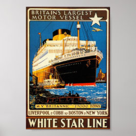 Vintage affisch för White Star Line