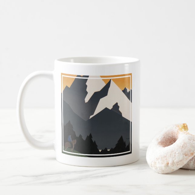 Vintage affisch främjar resor till Montana. Kaffemugg (Med munk)