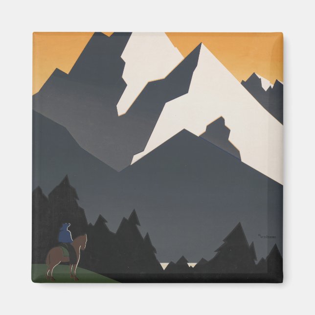 Vintage affisch främjar resor till Montana. Magnet (Framsidan)