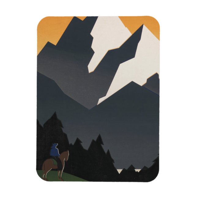 Vintage affisch främjar resor till Montana. Magnet (Vertikal)