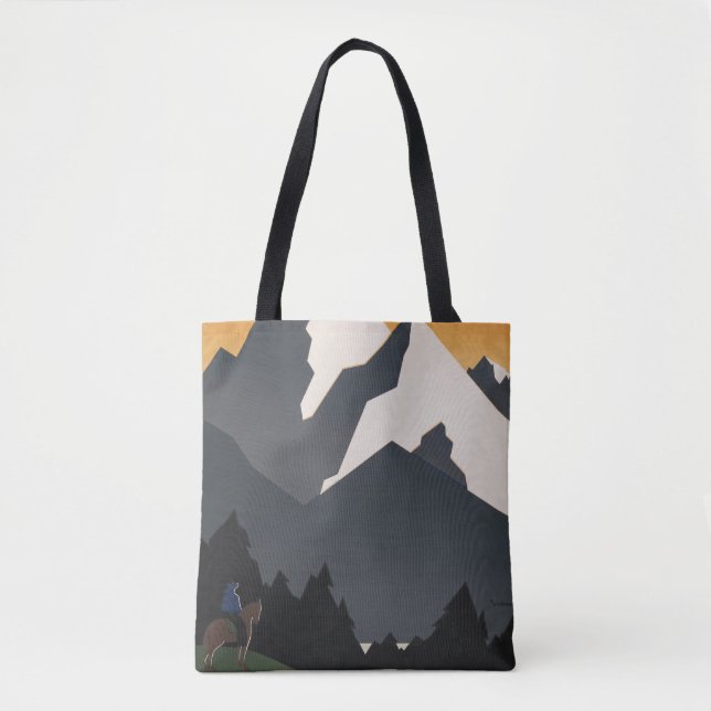 Vintage affisch främjar resor till Montana. Tygkasse (Framsida)