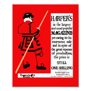Vintage affisch Harper's Magazine Beefeater Fototryck