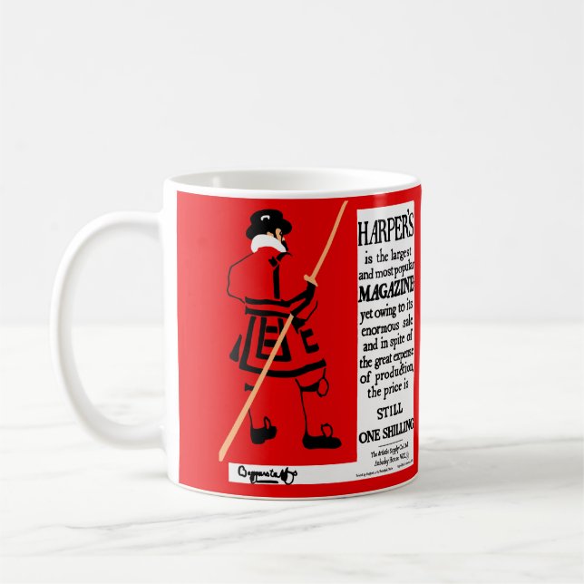 Vintage affisch Harper's Magazine Beefeater Kaffemugg (Vänster)
