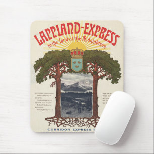 Vintage affisch i Lappland-Express Tåg Musmatta