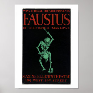 Vintage affisch i Marlowes Doktor Faustus
