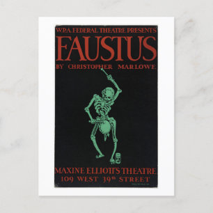 Vintage affisch i Marlowes Doktor Faustus Vykort