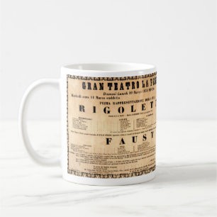 vintage affisch i Rigoletto opera premiere (1851) Kaffemugg