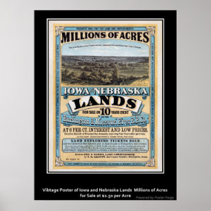 Vintage affisch Iowa/Nebraska Land Sale