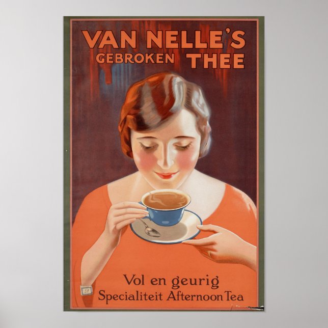 Vintage affisch, kvinnor som dricker tea poster (Framsidan)