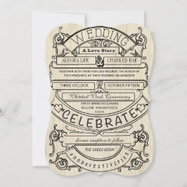 Vintage affisch Modern Typografi Bröllop Inbjudningar