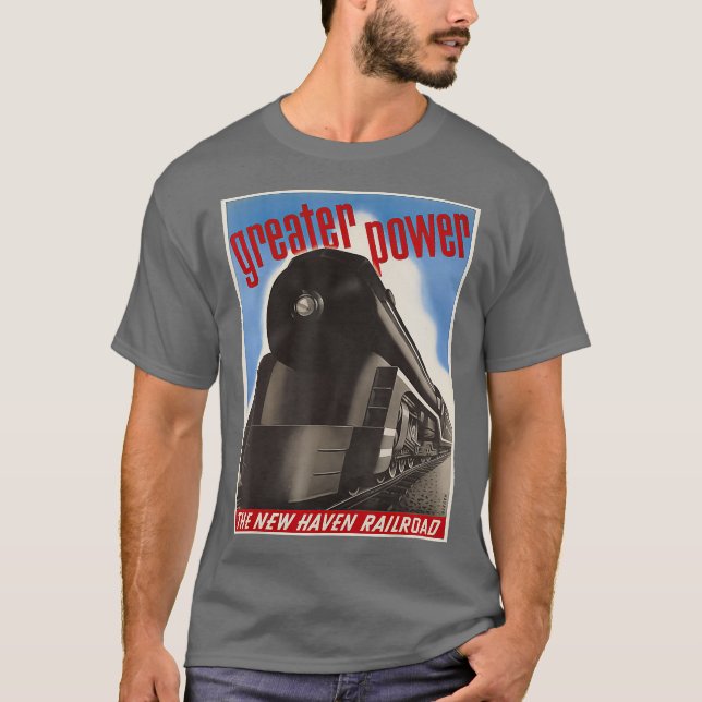 Vintage affisch New Haven Railroad Retro T Shirt (Framsida)