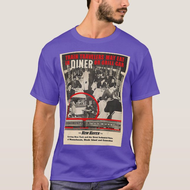 Vintage affisch New Haven Railroad Retro T Shirt (Framsida)