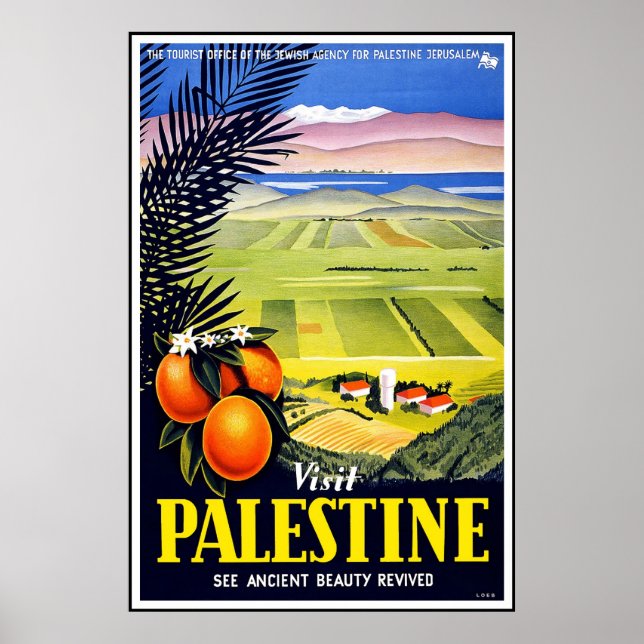 Vintage affisch Palestina Travel (Framsidan)