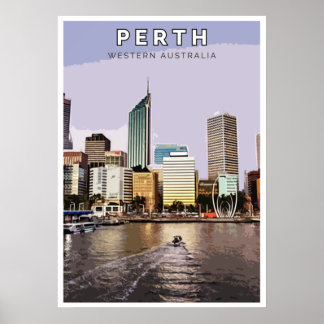 Vintage affisch - Perth, Westerna Australien