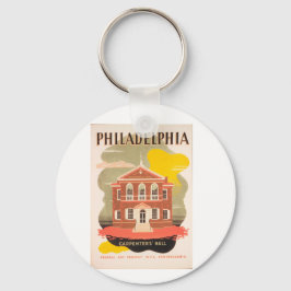 Vintage affisch philadelphia nyckelring