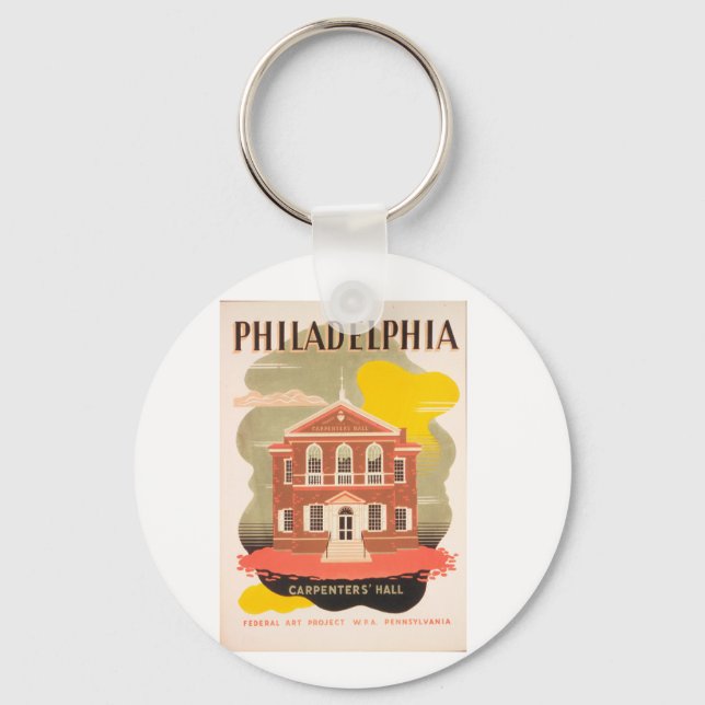 Vintage affisch philadelphia nyckelring (Framsida)