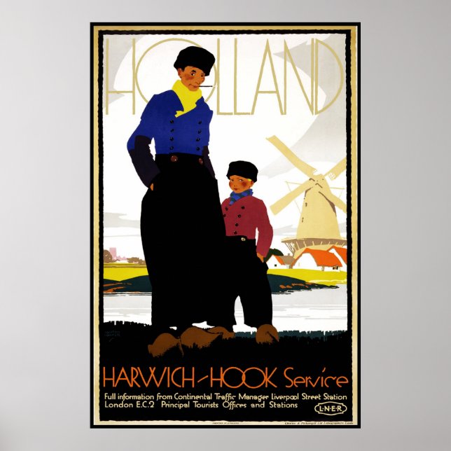 Vintage affisch Print Holland Kvarn (Framsidan)