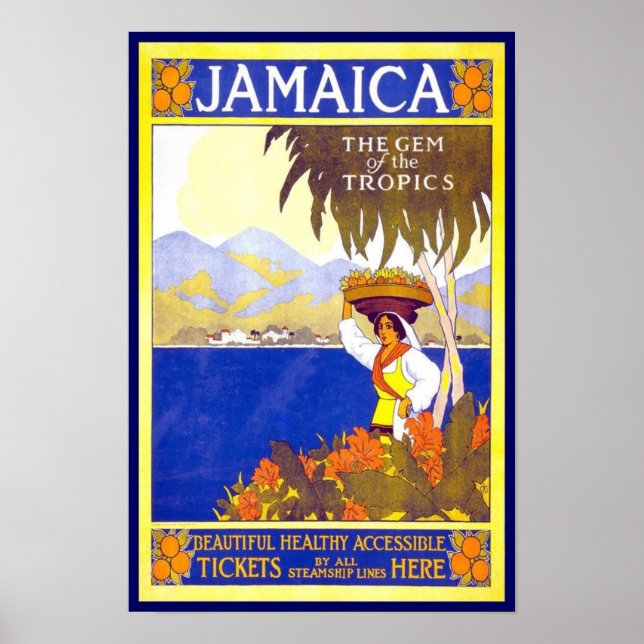 Vintage affisch Print Jamaica (Framsidan)