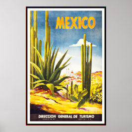 Vintage affisch Print Mexico Large