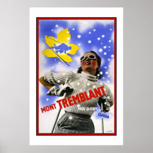 Vintage affisch Print Mont TREMBLANT Kanada