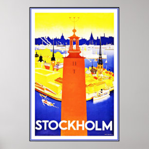 Vintage affisch Print Stockholm Large