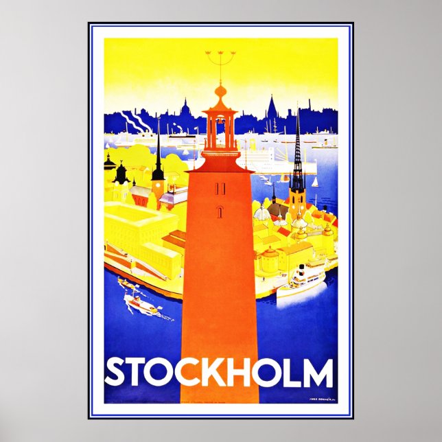 Vintage affisch Print Stockholm Large (Framsidan)