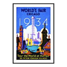 Vintage affisch Print World's Fair Chicago Travel