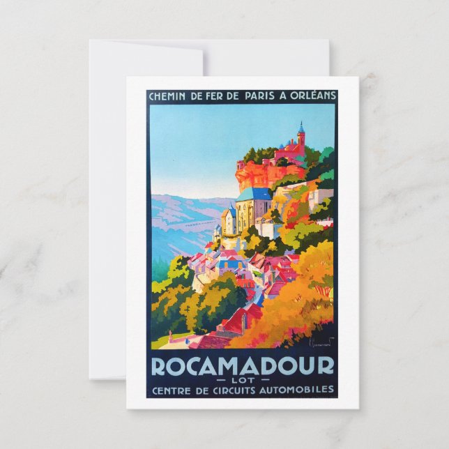 Vintage affisch - Rocamadour Inbjudningar (Framsida)