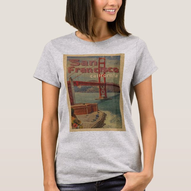 Vintage affisch San Francisco T Shirt (Framsida)