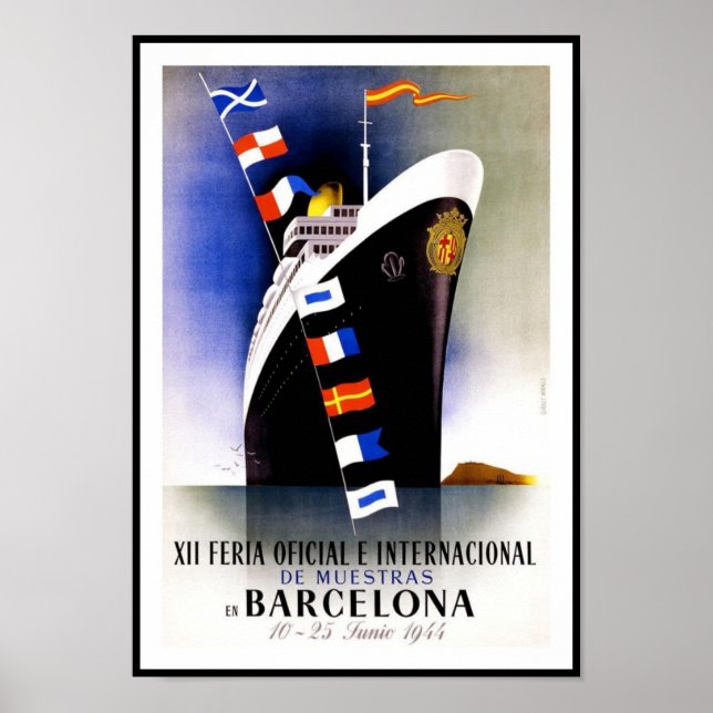 Vintage affisch Skriv ut Frakten Barcelona Spain (Framsidan)
