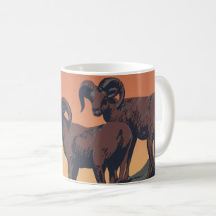 Vintage affisch som främjar resor till Parker Kaffemugg
